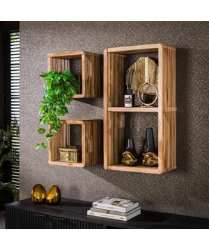 
Deze wandschap set 'rib' is uitgevoerd in verweerd teakhout, gelegd in strookjes. Dit geeft een heel eigentijds en speels effect aan de schapjes. De set bestaat uit drie schapjes die op verschillende wijze opgehangen kunnen worden, namelijk het grootste schap verticaal of horizontaal. De kleinere schapjes kunnen dan daarbij passend gehangen worden. Deze schapjes maken onderdeel uit van de 'rib' serie.Over het merkWij zijn continu bezig met het samenstellen van stoere collecties die naast functioneel ook nog is heel trendy zijn. Veel van ons assortiment is zo ontworpen dat het leuk bij elkaar staat in elke kamer, daarom raden wij zeker aan om even een kijkje te nemen in ons assortiment voor leuke matchende items! - Afmeting: 22x41x80 - Kleur: Bruin - Materiaal: Hout