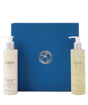 Indulge in spa-like luxury with the ESPA Hand Care Duo, featuring soothing Bergamot and Jasmine essential oils. This exquisite set includes a 250ml hand wash and a 250ml hand lotion, both enriched with natural hydrators and aromatherapy benefits. Elevate your daily routine by cleansing, moisturizing, and fragrancing your hands for silky smooth skin. Each product is crafted with care to enhance your self-care rituals, making it the perfect gift for yourself or a loved one. Experience the essence of relaxation with every use.