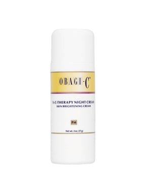 Transform your skincare routine with Obagi-C Fx C-Therapy Night Cream. This luxurious moisturizer is packed with skin-brightening Arbutin, antioxidant-rich Vitamin C, and nourishing Vitamin E. Designed to work overnight, these potent ingredients help to brighten and even your skin tone, ensuring you wake up to a refreshed and revitalized complexion. For best results, apply 1-2 pea-sized drops to your fingertips each night and gently massage over your entire face until fully absorbed. Experience the beauty of healthy, glowing skin with Obagi.
