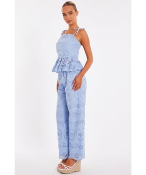 - Embroidered pattern - High waisted - Scalloped hem - Elasticated waistband - Wide leg - Model height: 5'7" - Model wears uk 8 / us 4 / eur 36 - Always check the wash care label - Cool hand wash with mild detergent