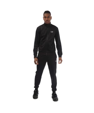 Men's Emporio Armani EA7 Recycled Technical-Fabric Core Identity Tracksuit.- Jacket:- Stand-up collar.- Full zip fastening.- Side pockets.- Elasticated cuffs and hem.- Contrasting EA7 logo on the chest.- Regular fit.- 100% Polyester.- Jogger:- Elasticated waistband with inner drawstring fastening.- Side pockets.- Elasticated cuffs.- Contrasting EA7 logo on the side.- Regular fit.- Material: 100% Polyester (Recycled). Ref: 8NPV65JHCZ1200.