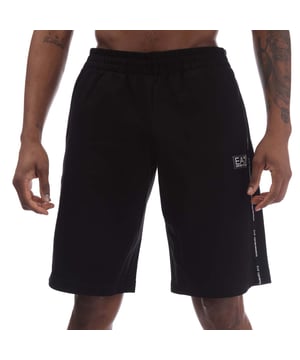 Men's Emporio Armani EA7 Logo Tape Shorts.- Elasticated waist.- Side pockets.- Branded tape detailing down the sides.- EA7 Emporio Armani badge logo at the thigh.- Regular fit.- Material: 100% Cotton. Ref: 7M001039UC001.