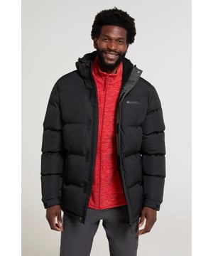 The Snow Mens Padded Jacket is just what you need for our chilly British winter. Designed in water-resistant fabric with microfibre filling, adjustable cuffs and a fleece lined hood to keep you comfortable and toasty. 
 
 Water Resistant - Water-resistant fabric is suitable in light showers 
 Padding - Microfibre filling provides excellent heat retention, a synthetic alternative to down 
 Hood - Fleece lined for extra warmth and comfort 
 Adjustable - Easy adjustment as the hem, hood and cuffs allows for the perfect fit 
 Pockets - Two zipped security front pockets and one internal pocket 
 Great For - Wintery walks and everyday use 
  (Ref: 023081)