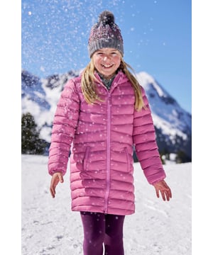 The Florence Longline Padded Jacket will ensure your little ones stay warm and toasty this winter. A lightweight jacket insulated with soft synthetic padding, in a longline style for extra coverage and features two convenient front pockets.   Lightweight - Great for travelling, comfortable to wear and easy to pack  Padded Insulation - Microfibre filling provides excellent heat retention, a synthetic alternative to down  Warm & Cosy - fabric feels soft on the skin and keeps you warm  (Ref: 029309)