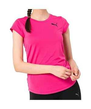 The Puma Active Women’s Pink T-Shirt blends sporty style with lightweight comfort. Designed for performance and versatility, it’s perfect for workouts, running, or casual everyday wear.
Key Features
Material: 

Soft, breathable fabric with moisture-wicking properties.

Design: 

Vibrant pink finish with subtle Puma branding.

Fit: 

Women’s athletic fit for a flattering silhouette.

Neckline: 

Classic crew neck for a clean, sporty look.

Comfort: 

Lightweight construction ensures all-day wearability.

Durability: 

Reinforced stitching for long-lasting performance.

Style: 

Minimalist activewear design suitable for layering or solo wear.