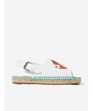 Introducing the exquisitely charming Girls Strawberry Espadrilles in Ivory by Stella McCartney. A divine addition to any young girl's ensemble, perfect for the summer of 2025. Here are the delightful features:

Spanish Craftsmanship: Expertly made in Spain for impeccable quality and enduring charm.

Playful Strawberry Motif: Infuse sweetness into her steps with this eye-catching, fashionable design.

Supreme Comfort: Constructed with premium materials to cradle delicate feet in comfort all day long.

Elevate her style with these Stella McCartney espadrilles—where elegance meets playful chic!