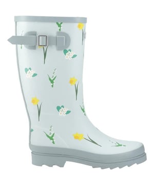 Marke: Cotswold. Obermaterial: Gummi. Einlegesohle: Memory-Schaum. Absatz: Low Block Heel. Wadenmitte. Design: Kontrast, Blumen, Logo, Unifarben, bedruckt. Zehenstil: Rund. Verstellbare Schnalle, Zum Überziehen.