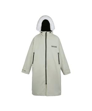 100% Recycled Polyester. Lining: Borg Fleece. Fabric: Stretch. Design: Back Print, Plain. 165gsm. Fabric Technology: Breathable, Durable Water Repellent Finish, Isotex, Quick Dry, Waterproof, Windproof. Neckline: Hooded. Sleeve-Type: Long-Sleeved. Taped Seams. Cuff: Touch Fastening Tab. Hood Features: Faux Fur Trim, Grown On Hood. Pockets: 2 Side Pockets, Zip, 1 Inner Pocket. Fastening: Full Zip. Waterproof Rating: 20000mm. 20000g/m²/24hrs. XS-S: 38 in. S-M: 40 in. L-XL: 44 in.
