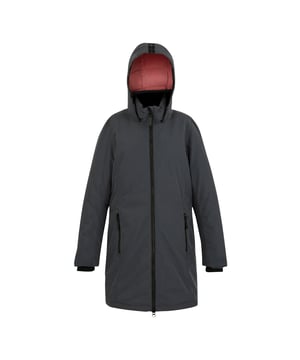 Outer Materials: 100% Polyester. Lining Material: 100% Polyamide. Lining: Baffled. Filling: Feather-Free, Insulated, Synthetic Down. Filling: 250gsm. Outer: 185gsm. Lining: 37gsm. Design: Logo, Plain. Fabric Technology: Breathable, Durable Water Repellent Finish, Isotex 15000, Waterproof, Windproof. Neckline: Hooded, Ribbed Collar. Cuff: Inner Ribbed. Sleeve-Type: Long-Sleeved. Taped Seams. Hood Features: Drawcord, Grown On Hood. Length: Long. Pockets: 2 Side Pockets, Zip, 2 Internal Pockets. Fastening: Full Zip. 15000g/m²/24hrs. Waistline: Adjustable, Shockcord. Made from Recycled Materials. 8 UK: 32 in. 10 UK: 34 in. 12 UK: 36 in. 14 UK: 38 in. 20 UK: 45 in. 18 UK: 43 in. 16 UK: 40 in.