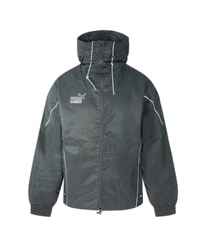 100% Polyester. Design: Back Print, Logo, Text. Cuff: Elasticated. Neckline: Hooded. Sleeve-Type: Long-Sleeved. Ventilated Panels. Hood Features: Sew-On. Fit: Relaxed Fit. Fastening: Full Zip. Hem: Drawstring, Elasticated. S: 42.5 in.
