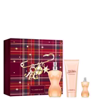 Discover the enchanting world of Jean Paul Gaultier with the Classique Eau de Toilette Gift Set, a perfect tribute to femininity. Launched in 1993, this iconic fragrance is housed in a stunning bust-shaped bottle, symbolizing the beauty of women. The scent features top notes of rose, pear, and orange blossom, followed by a heart of ylang-ylang and ginger, and a warm base of vanilla and sandalwood. This luxurious set includes a 50ml Eau de Toilette, a 6ml travel-sized version, and a 75ml body lotion, making it an ideal gift for any occasion.