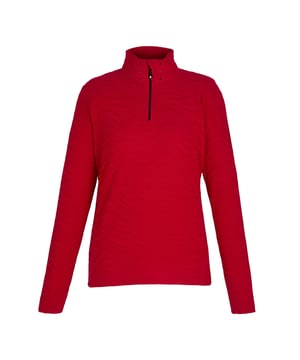 48% Polyester, 48% Recycled Polyester, 4% Elastane. Fabric: Jacquard, Stretch. Design: Crystal, Logo, Quilted, Swarovski, Textured. Fabric Technology: Soft. Neckline: High-Neck. Sleeve-Type: Long-Sleeved. Zip Puller. Fastening: Quarter Zip. 6 UK: 30 in. 8 UK: 32 in. 20 UK: 45 in. 18 UK: 43 in. 16 UK: 40 in.