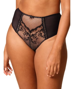 Gossard Lacage High Waist Brief. High waist brief with soft brushed mesh, metallic yarn and intricate embroidery. The product is recommended for hand wash only.