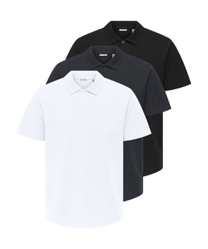 Das Poloshirt von Only & Sons im praktischen Dreierpack ist die ideale Wahl für Männer, die Wert auf Stil und Komfort legen. Mit seinem klassischen Polokragen und der normalen Passform bietet es eine zeitlose Optik, die sowohl sportlich als auch elegant kombiniert werden kann. Dank der hochwertigen Materialien fühlt sich das Shirt angenehm weich auf der Haut an und sorgt für ein luftiges Tragegefühl – perfekt für den Alltag, das Büro oder Freizeitaktivitäten. Die kurzen Ärmel machen es zu einem idealen Begleiter für wärmere Tage, während der Stoff langlebig, pflegeleicht und formbeständig bleibt. Zudem läuft das Material maximal 5% ein, sodass das Poloshirt auch nach mehrmaligem Waschen seine Passform behält. Ob zur Jeans für einen entspannten Look oder zur Chinohose für einen smarten Auftritt – dieses Poloshirt ist ein echtes Must-have in jeder Herrengarderobe.