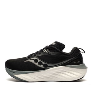 The Saucony Triumph 22 mens running shoe is designed to transform every run into a joyful experience. Featuring Sauconys signature PWRRUN PB foam, it delivers maximum cushioning and energy return, giving you a plush yet responsive ride that makes any distance feel effortless. The Triumph 22 isnt just built for performanceits crafted for comfort and versatility. Whether you're logging long miles or moving through your day, this shoe offers a feel-good fit that adapts to your lifestyle.
The engineered mesh upper is soft and breathable, providing luxurious comfort, while the adaptive lacing system ensures a secure, personalised fit. A soft heel collar lining and padded tongue gently hug your foot, enhancing the overall plush feel. With a modern silhouette and a balanced platform that suits a variety of foot types, the Triumph 22 is as stylish as it is functional. From daily runs to everyday wear, the Triumph 22 is made for those who know that running is not just a sportits a source of happiness.

- Textile / synthetic mix upper
- Modern silhouette with a balance platform
- Adaptive lacing system
- PWRRUN PB foam cushioning
- Soft heel collar and padded tongue
- Heel pull loop for easy on / off wear
- Vegan-friendly and made with recycled materials
- Comfort cushioned insole
- Durable rubber outsole
- Saucony branding