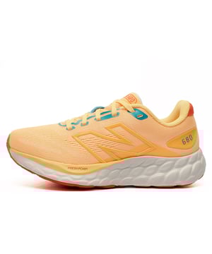 Experience superior comfort and performance with the New Balance 680 v8. Designed with a plush Fresh Foam midsole, these shoes deliver a smooth and cushioned ride with every step. The engineered knit upper enhances breathability and ensures a comfortable, adaptive fit, while targeted ventilation zones keep your feet cool during intense runs.
 A padded ankle collar and cushioned insole add to the overall comfort and support, making these an excellent choice for everyday training or long-distance runs. Finished with a durable integrated rubber outsole, the 680 v8 offers excellent traction and enhanced underfoot comfort on a variety of surfaces.
 
 - Engineered textile mesh upper
 - Fresh Foam midsole technology
 - Cushioned ankle and heel support
 - Secure lace fastening
 - Integrated rubber outsole
 - Comfort cushioned insole
 - New Balance branding throughout