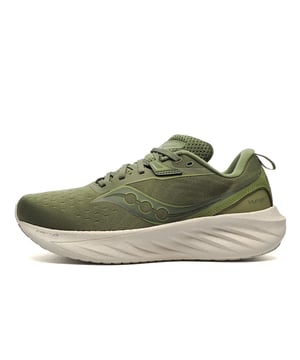 The Saucony Triumph 22 mens running shoe is designed to transform every run into a joyful experience. Featuring Sauconys signature PWRRUN PB foam, it delivers maximum cushioning and energy return, giving you a plush yet responsive ride that makes any distance feel effortless. The Triumph 22 isnt just built for performanceits crafted for comfort and versatility. Whether you're logging long miles or moving through your day, this shoe offers a feel-good fit that adapts to your lifestyle.
The engineered mesh upper is soft and breathable, providing luxurious comfort, while the adaptive lacing system ensures a secure, personalised fit. A soft heel collar lining and padded tongue gently hug your foot, enhancing the overall plush feel. With a modern silhouette and a balanced platform that suits a variety of foot types, the Triumph 22 is as stylish as it is functional. From daily runs to everyday wear, the Triumph 22 is made for those who know that running is not just a sportits a source of happiness.

- Textile / synthetic mix upper
- Modern silhouette with a balance platform
- Adaptive lacing system
- PWRRUN PB foam cushioning
- Soft heel collar and padded tongue
- Heel pull loop for easy on / off wear
- Vegan-friendly and made with recycled materials
- Comfort cushioned insole
- Durable rubber outsole
- Saucony branding