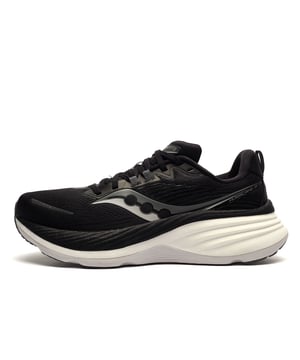 Comfort redefined. Protection elevated. Performance transformed.
 From the ground up, this shoe was built to deliver a new standard of running comfort. Its innovative geometry provides maximum cushioning and a protective feel that keeps you moving with confidence.
 A dual-cushioning system sets the foundation: ultra-responsive PWRRUN PB foam sits directly underfoot for plush comfort youll want to live in, while a broad base of PWRRUN foam surrounds and supports the foot with every step.
 Guiding each stride is Center Path Technology  a breakthrough design with a broader platform, higher sidewalls, asymmetric shaping, and a rocker profile. The result: smoother transitions, stable landings, and an effortless ride from impact to toe-off.
 Whether youre chasing long miles or all-day comfort, this shoe keeps you protected, cushioned, and ready for whatevers next.
 - Textile/synthetic upper
 - Adaptive lacing system for secure fit
 - Protective fit  cradles the foot securely.
 - PWRRUN PB cushioning
 - CenterPath technology for , natural movement.
 - Ortholite sockliner
 - Padded tongue and heel
 - Heel pull for easy on off 
 - Offset: 6mm (38/32 mm)
 - Saucony branding throughout