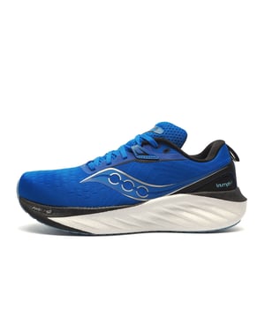 The Saucony Triumph 22 mens running shoe is designed to transform every run into a joyful experience. Featuring Sauconys signature PWRRUN PB foam, it delivers maximum cushioning and energy return, giving you a plush yet responsive ride that makes any distance feel effortless. The Triumph 22 isnt just built for performanceits crafted for comfort and versatility. Whether you're logging long miles or moving through your day, this shoe offers a feel-good fit that adapts to your lifestyle.
The engineered mesh upper is soft and breathable, providing luxurious comfort, while the adaptive lacing system ensures a secure, personalised fit. A soft heel collar lining and padded tongue gently hug your foot, enhancing the overall plush feel. With a modern silhouette and a balanced platform that suits a variety of foot types, the Triumph 22 is as stylish as it is functional. From daily runs to everyday wear, the Triumph 22 is made for those who know that running is not just a sportits a source of happiness.

- Textile / synthetic mix upper
- Modern silhouette with a balance platform
- Adaptive lacing system
- PWRRUN PB foam cushioning
- Soft heel collar and padded tongue
- Heel pull loop for easy on / off wear
- Vegan-friendly and made with recycled materials
- Comfort cushioned insole
- Durable rubber outsole
- Saucony branding