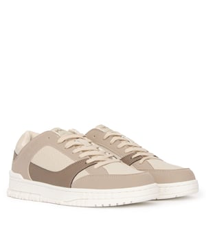 Mens Crosshatch Crepstar Trainers in stone - white- Synthetic leather upper- Lace closure- Panelled design- Perforated sidewall- Stitched cupsole- Synthetic upper  Textile lining  Synthetic sole.- Ref: CH2V123829STWSTK