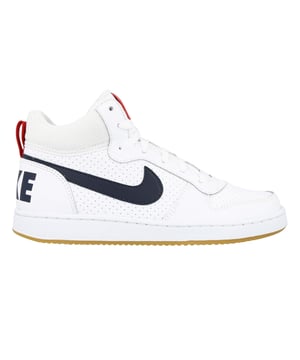 Elevate youthful style and performance with the Nike Court Borough Mid (GS) White Sneakers. Crafted from 100% premium leather, these trainers offer lasting durability and a comfortable fit ideal for all-day wear. The classic white upper is accented with bold black and red details, blending sporty flair with timeless design. Designed to support active feet, these mids provide reliable ankle coverage and cushioning, making them perfect for both on-court action and casual outings. Whether for school or weekend adventures, these sneakers deliver a confident look and dependable comfort every step of the way