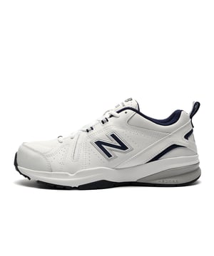NEW IN  2025 MODEL & COLOUR
Delivering expert cushioning and support these 608 V5 from New Balance are ideal for any sporting activity. Versatile enough for whatever your workout entails, with premium cushioning and superb stability and support that wont let you down.
Crafted from a high-quality premium leather upper for great durability, the 608 features stylish looks and flexible cushioning that gives long lasting comfort. The highly cushioned ABZORB midsole absorbs impact through a combination of cushioning and compression resistance delivering firm yet flexible cushioning while the Abzorb technology to the heel and ankle means that your foot is protected to the highest level during high impact activities.
The rubber cup outsole provides long-wearing durability, and the stability shank gives lateral stability and support whilst keeping your feet firmly in place during intense workouts. With a soft and supportive comfort foam insole you will feel your feet slip into fatigue free wear.


NEW IN  2025 MODEL & COLOUR
- Premium leather / textile mix upper
- Wide Fit (2E)
- Soft padded ankle and heel collar
- Secure lace up fastening
- Heel tab for easy on / off wear
- Highly cushioned Abzorb midsole
- Cushioned comfort insole
- Non marking rubber flex grooved outsole
- New Balance branding throughout
