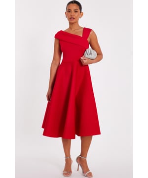 - Asymmetric neckline - Skater style - Midi length - Model height: 5'9" - Model wears uk 8 / us 4 / eur 36 - Always check the wash care label - Cool hand wash with mild detergent