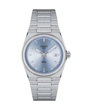 In 1978, the Tissot PRX was born. It is time to celebrate its comeback. The new Tissot PRX, the watch for those with passion for design and an eye for ingenuity, with a sophisticated timeless retro look. A tapered and slim case and a solid, yet ergonomic stainless steel integrated bracelet make the PRX an iconic blast from the past but a modern sophisticated piece. The new PRX is exactly the same size as the original watch from 1978: 35mm - making it even more desirable. Discover this version with a light blue dial for a trendy yet classy look.