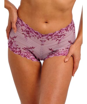 Wacoal Embrace Lace Boy Short Brief. Low rise with stretch floral lace. The product is hand-wash only.