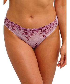 Wacoal Embrace Lace Brief. Mid-rise with stretch floral lace and sheer mesh back. The product is hand-wash only.