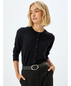 -Mit Knöpfen -Regular -Ohne Tasche -Normale Länge -Langärmelig -Rundhalsausschnitt -Cardigan
