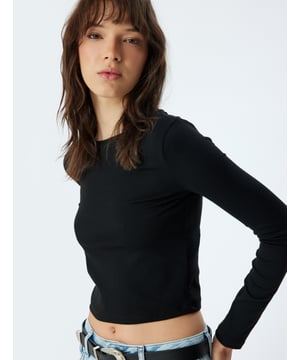 Gestreept Normaal zonder zak Normale lengte Lange mouw Ronde kraag Tshirt