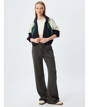 Taille met koord Recht Basis Zijzak Volledige lengte Hoge taille Normaal mouw Sweat Onderkleding