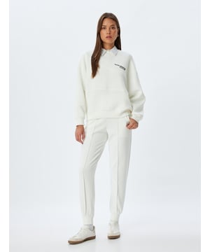 -Regular -Jogger -Seitentasche -Krop Länge(Handgelenk) -Normale Leibhöhe -Hosenbein Mit Gummizug -Sweathose