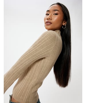 -Erneuert -Regular -Ohne Tasche -Normale Länge -Langärmelig -Standkragen -Sweater