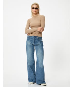 -Regular -Ohne Tasche -Normale Länge -Langärmelig -Standkragen -Sweater