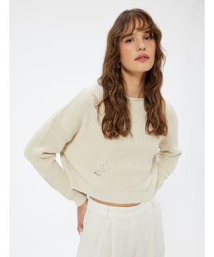 -Regular -Boxy -Ohne Tasche -Normale Länge -Langärmelig -U-Boot-Kragen -Sweater