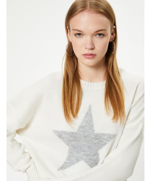 -Recycelt -Mit Jacquard -Regular -Ohne Tasche -Normale Länge -Langärmelig -Rundhalsausschnitt -Sweater