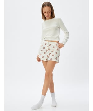 Transfer afdruk dieren Relax zonder zak Mini-lengte Normale taille Normaal mouw Korte Broek
