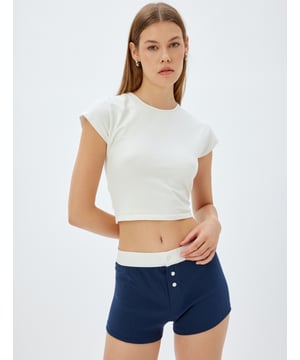 Relax zonder zak Mini-lengte Normale taille Normaal mouw Korte Broek