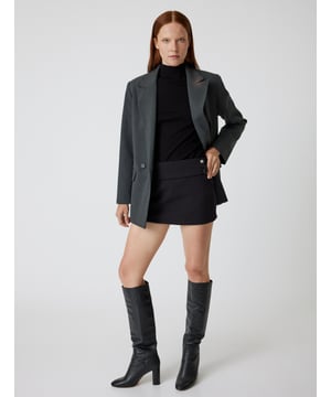Gebogen Slim Korte rok zonder zak Mini-lengte Lage taille Broekenrots