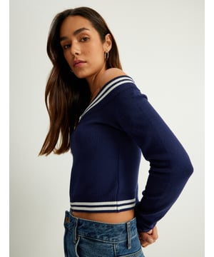 -Mit Reißverschlussdetail -Regular -Ohne Tasche -Normale Länge -Langärmelig -U-Boot-Kragen -Sweater