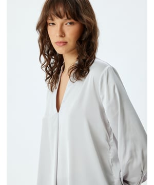 Normaal Klassiek zonder zak Normale lengte Lange mouw Bootkraag Blouse