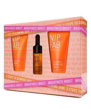 Unlock your skin's natural radiance with the Nip + Fab Brightness Boost Deluxe Trio Gift Set. This luxurious set includes three full-sized products designed to enhance your skincare routine. Featuring Vitamin C Fix Concentrate, Serum, and Hybrid Gel Cream, each crafted with powerful ingredients like vitamin C and hyaluronic acid to boost glow, even skin tone, and hydrate. Ideal for daily use, this trio provides transformative skincare for healthy, luminous skin.