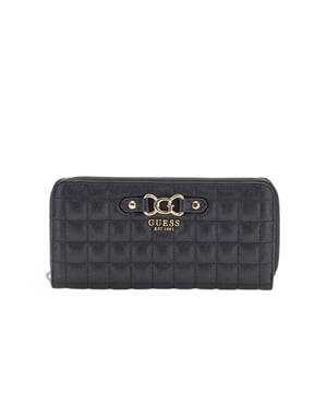 Portefeuille Guess Nadira Femme Noir Synthétique. Authentique Bagagerie de la marque Guess - design streetwear/sportswear de Guess - Guess pour Femme fashion, parfait pour la vie de tous les jours - Portefeuille Guess de couleur Noir s'associe parfaitement avec le reste de votre dressing - matiere Synthétique confortable -   classic - Nadira -