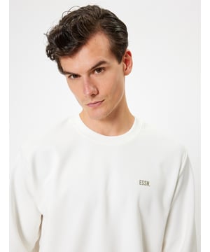 Bci-katoen Met drukwerk Kunststof afdruk minimalistisch Normaal zonder zak Normale lengte Lange mouw Ronde kraag Sweatshirt