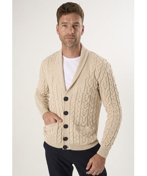 Diese Herrenstrickjacke von Felix Hardy verbindet modernen Stil mit Komfort. Sie besteht aus einer Mischung aus 50 % Baumwolle und 50 % Acryl und bietet ein weiches und leichtes Tragegefühl, das sie für alle Jahreszeiten geeignet macht. Die Baumwolle sorgt für natürliche Atmungsaktivität und Komfort, während das Acryl die Haltbarkeit und Wärme der Strickjacke erhöht.  Die Strickjacke mit klassischem und zeitlosem Design hat eine geknöpfte Vorderseite, die das Tragen erleichtert, sowie Rippbündchen an den Ärmeln und am Saum, die für die Formstabilität sorgen. Die sorgfältig gefertigte Strickjacke ist eine ideale Wahl sowohl für legere als auch für elegante Freizeitoutfits.  Sie ist in verschiedenen Farben erhältlich und kann mühelos mit verschiedenen Hosen und Hemden kombiniert werden. Ob mit einem T-Shirt für einen lässigen Look oder mit einem Hemd für formellere Anlässe, diese vielseitige Strickjacke erfüllt alle Ihre Stilanforderungen.  Um die Qualität dieser Strickjacke zu erhalten, wird empfohlen, sie bei 30 Grad Celsius in der Maschine zu waschen und bei niedriger Temperatur zu bügeln. Vermeiden Sie Wäschetrockner und Bleichmittel.  Die Herrenstrickjacke von Felix Hardy ist ein stilvolles und funktionelles Stück, das einen Platz in Ihrem Kleiderschrank verdient hat. Sie bietet eine Mischung aus hochwertigen Materialien und durchdachtem Design.