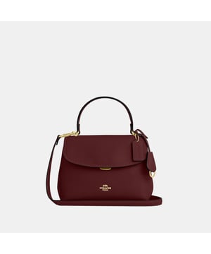 Emory Top Handle in Soft Smooth Leather, Four protective feet at base, Inside zip and multifunction pockets, Outside zip pocket,  Length: 25.50 cm,  Width: 11.00 cm,  Height: 17.50 cm