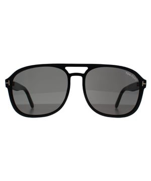Tom Ford Aviator Mens Shiny Black Dark Grey Rosco FT1022  Sunglasses blend classic aviator style with a modern edge. Featuring a bold double bridge and the signature T logo on the temples, they offer a sophisticated and confident look. Made from high-quality acetate, theyâ€™re lightweight, durable, and perfect for everyday wear.