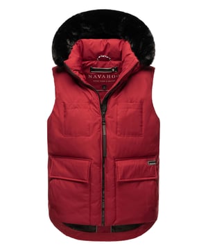 El chaleco de invierno para mujer Cinnamon Bunny de Navahoo combina un diseño moderno con detalles funcionales. Un cuello alto suavemente forrado y una capucha grande y desmontable con cuello de piel sintética protegen de manera confiable contra el viento y el frío. El suave acolchado garantiza un alto nivel de comodidad, mientras que los prácticos bolsillos ofrecen espacio de almacenamiento adicional. Disponible en 5 colores y tallas S-XXL.